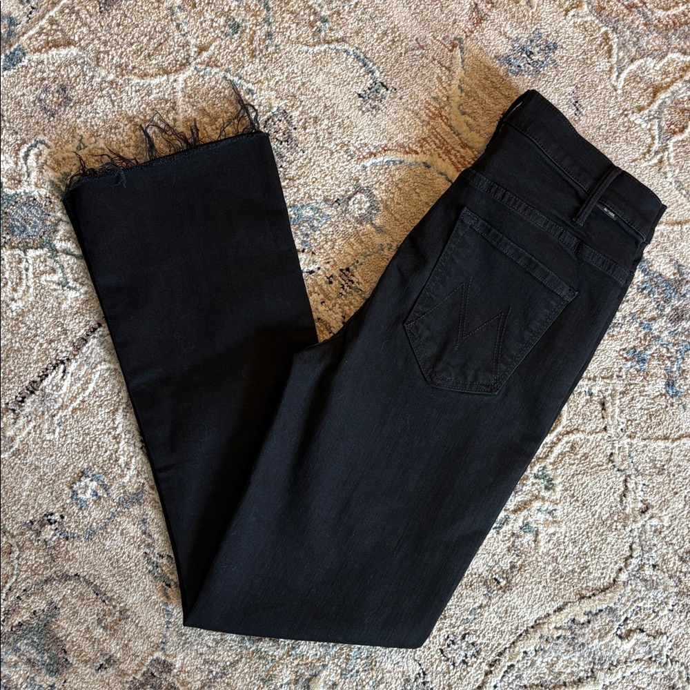 Mother The Hustler Ankle Fray Jeans in Not Guilty  black women’s 28